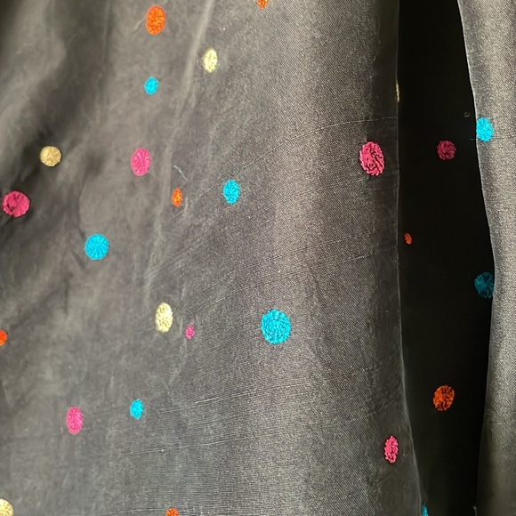 Vintage Silk Land black polka dot open front blazer - Picture 2 of 5